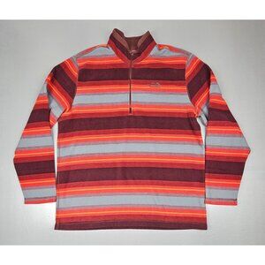 The North‎ Face Pullover Mens XL. Red Fleece Striped Sweatshirt